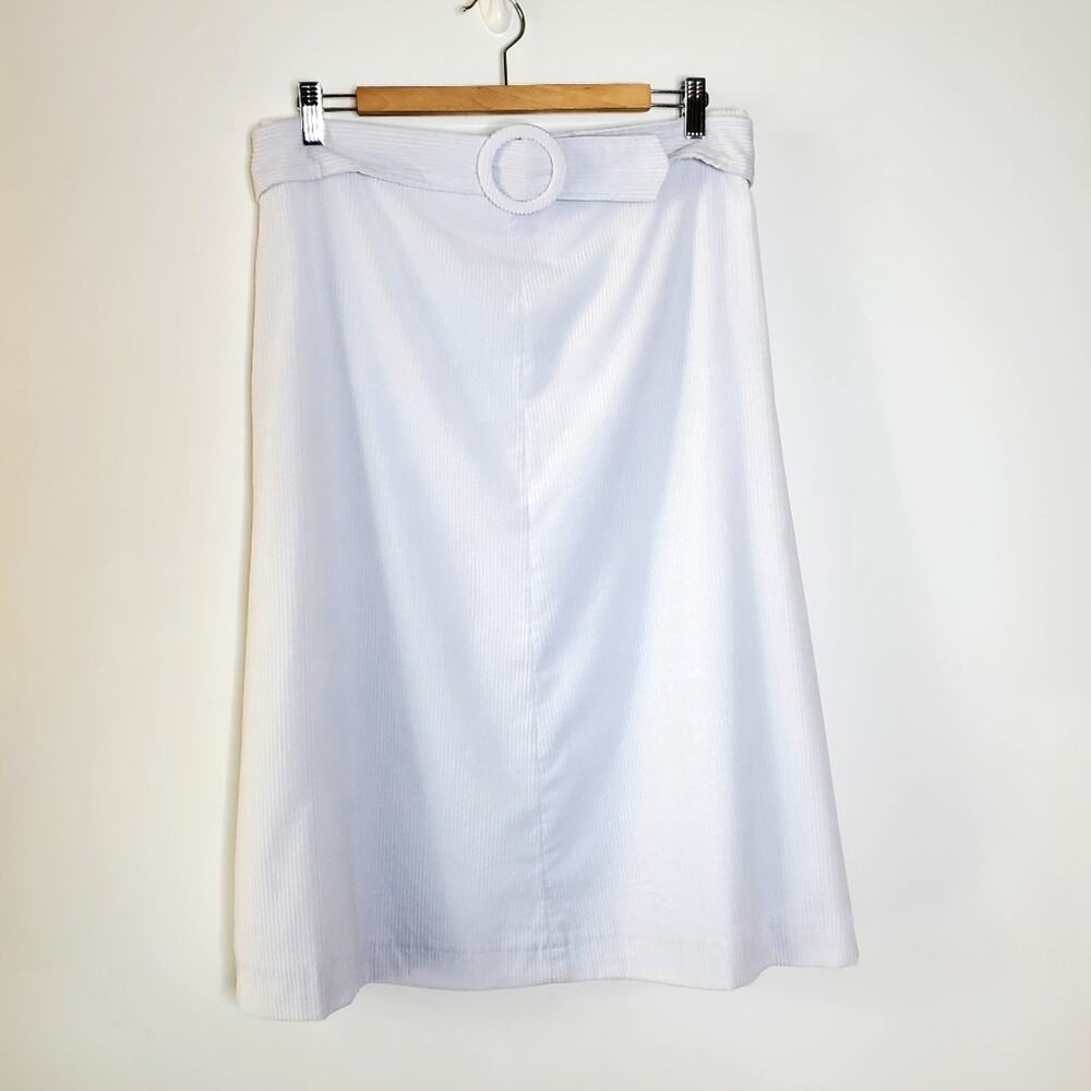 Madeleine pale blue lightweight lined corduroy midi skirt Size 12 Great cond..